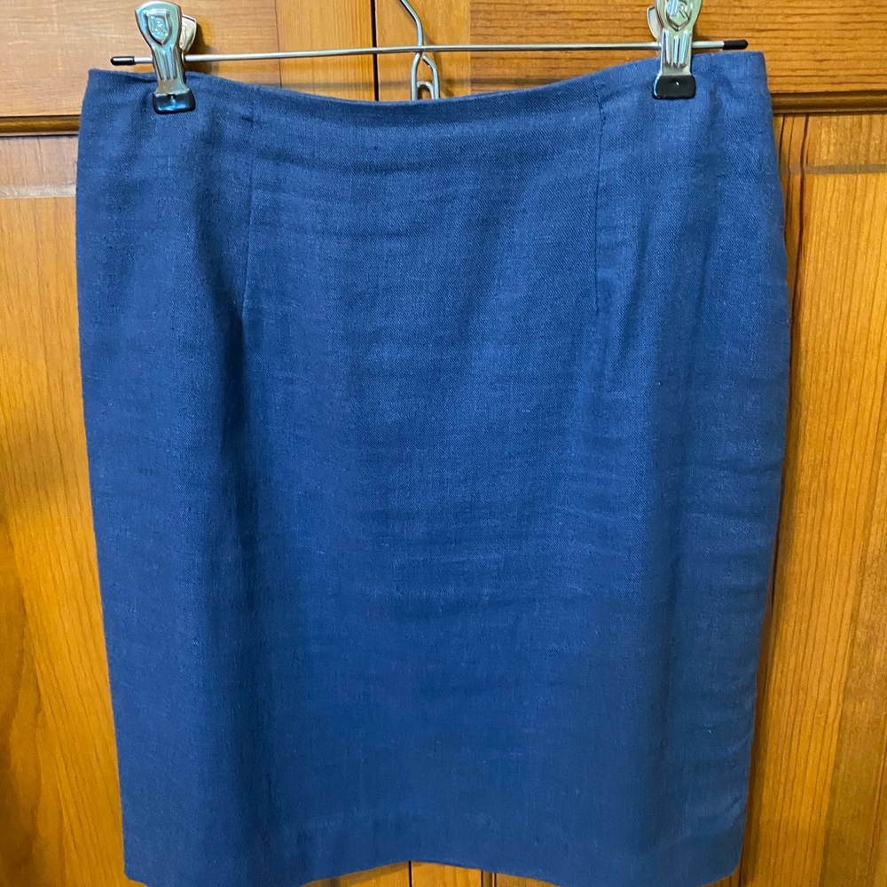 Blue Knee-Length Pencil Skirt for Work